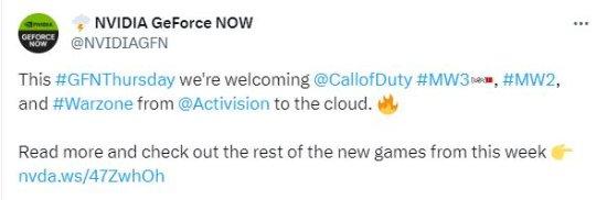 今日最新：《使命召唤》今日登陆英伟达云游戏GeForce Now平台！微软兑现承诺！
